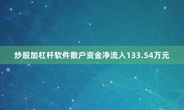 炒股加杠杆软件散户资金净流入133.54万元